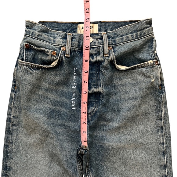 AGOLDE 90’s Fit Jeans Loose Fit Straight High Rise 24 Blue - Picture 6 of 11